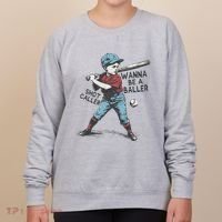 Wanna Be A Baller Shot Caller Retro Game Day Women's Sweatshirt thumb 0