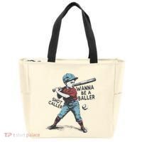 Wanna Be A Baller Shot Caller Retro Game Day Tote Bag thumb 0