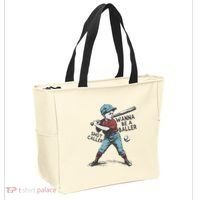 Wanna Be A Baller Shot Caller Retro Game Day Tote Bag thumb 2