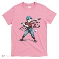 Wanna Be A Baller Shot Caller Retro Game Day T-Shirt thumb 0
