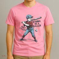 Wanna Be A Baller Shot Caller Retro Game Day T-Shirt thumb 3
