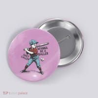 Wanna Be A Baller Shot Caller Retro Game Day Button thumb 0