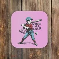 Wanna Be A Baller Shot Caller Retro Game Day Coaster thumb 0