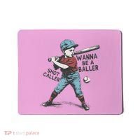 Wanna Be A Baller Shot Caller Retro Game Day Mousepad thumb 0