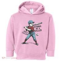 Wanna Be A Baller Shot Caller Retro Game Day Toddler Hoodie thumb 0