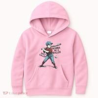 Wanna Be A Baller Shot Caller Retro Game Day Kids Hoodie thumb 0