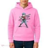 Wanna Be A Baller Shot Caller Retro Game Day Kids Hoodie thumb 4