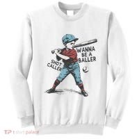 Wanna Be A Baller Shot Caller Retro Game Day Sweatshirt thumb 0