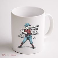 Wanna Be A Baller Shot Caller Retro Game Day Coffee Mug thumb 1