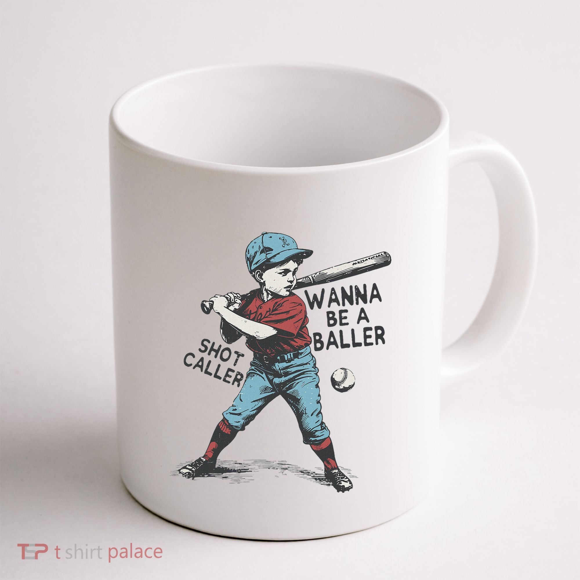 Wanna Be A Baller Shot Caller Retro Game Day Coffee Mug