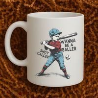 Wanna Be A Baller Shot Caller Retro Game Day Coffee Mug thumb 2