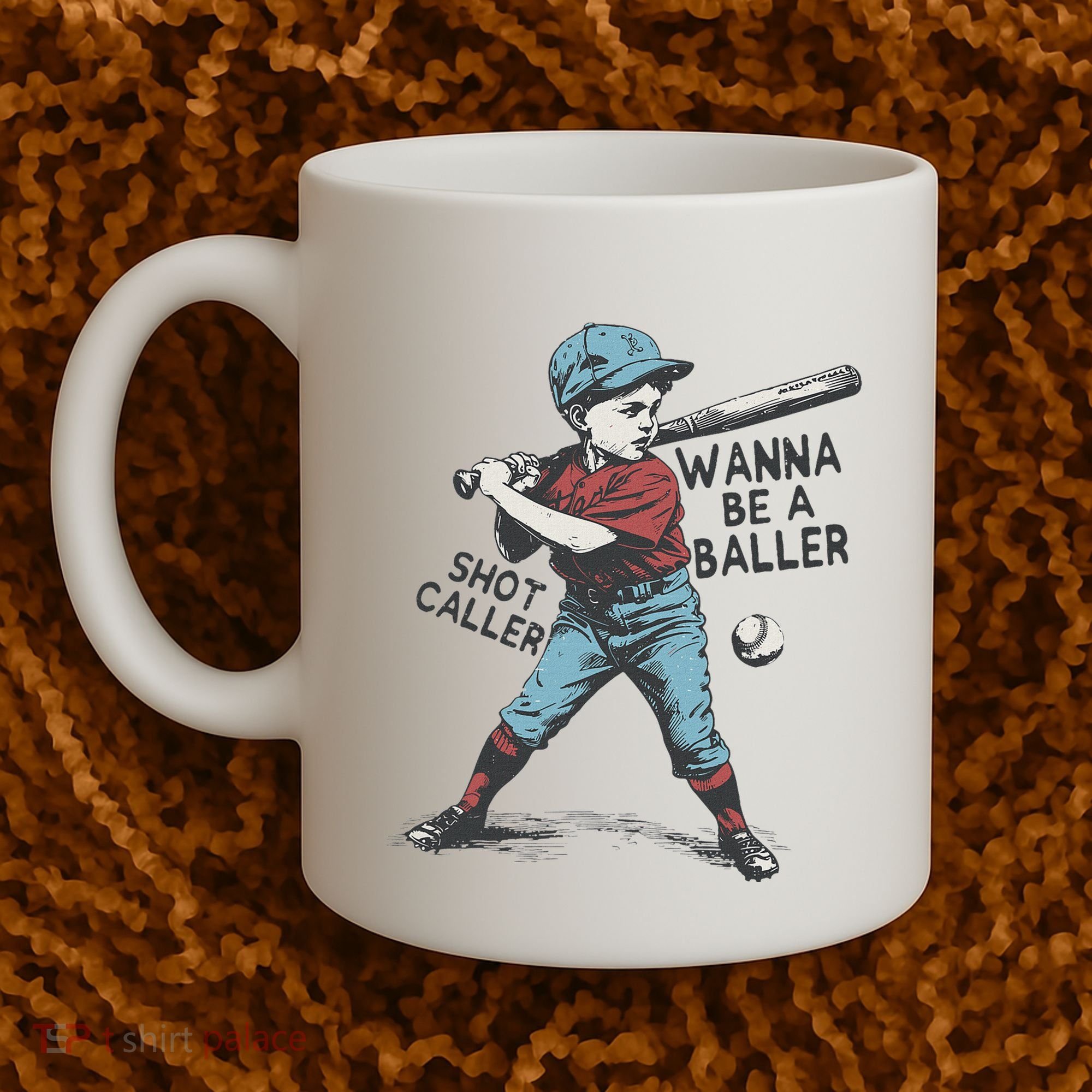 Wanna Be A Baller Shot Caller Retro Game Day Coffee Mug