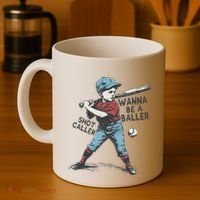 Wanna Be A Baller Shot Caller Retro Game Day Coffee Mug thumb 4