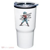 Wanna Be A Baller Shot Caller Retro Game Day Tumbler thumb 0