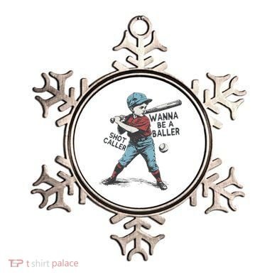 Wanna Be A Baller Shot Caller Retro Game Day Ornament