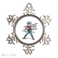 Wanna Be A Baller Shot Caller Retro Game Day Ornament thumb 0