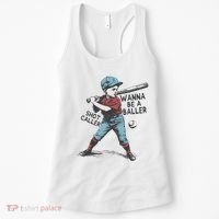 Wanna Be A Baller Shot Caller Retro Game Day Women's Tank Top thumb 0