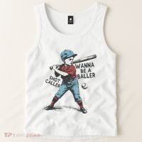 Wanna Be A Baller Shot Caller Retro Game Day Tank Top thumb 2