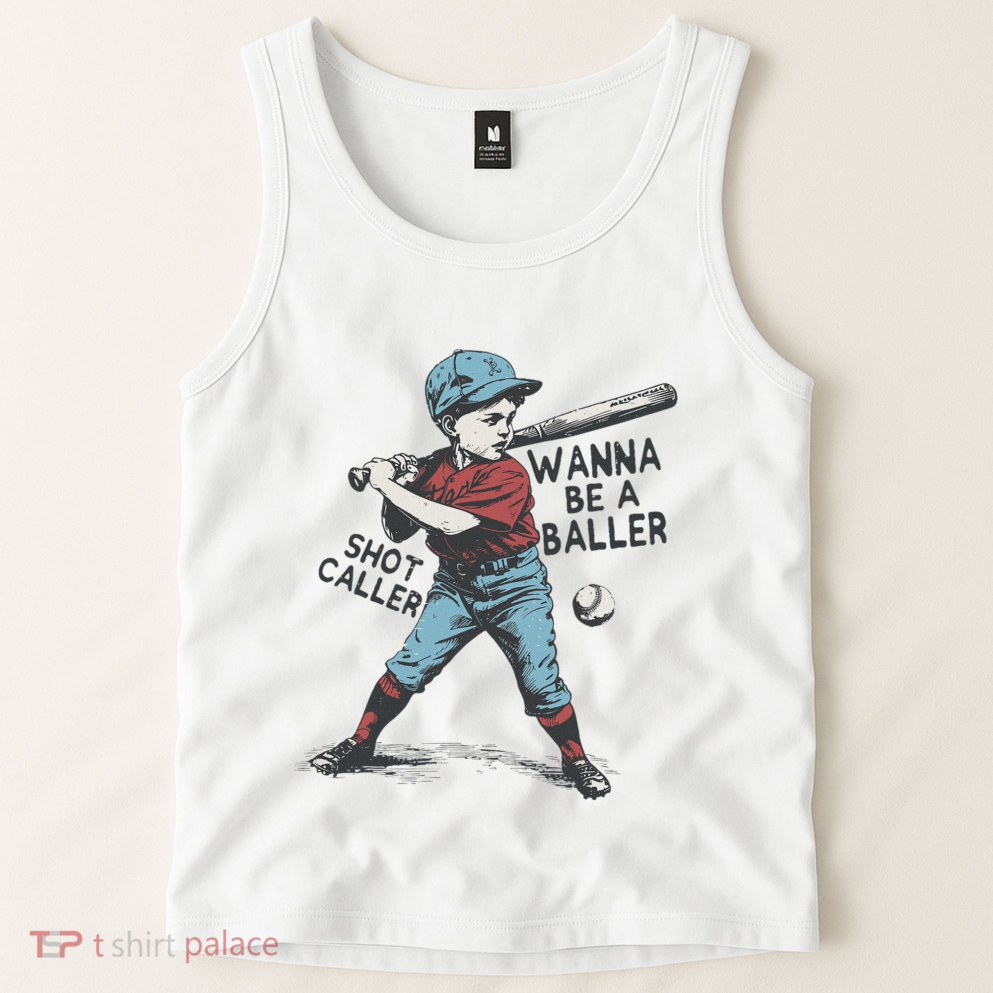 Wanna Be A Baller Shot Caller Retro Game Day Tank Top