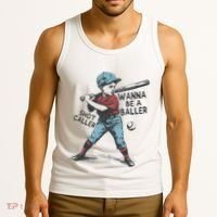 Wanna Be A Baller Shot Caller Retro Game Day Tank Top thumb 3