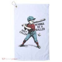 Wanna Be A Baller Shot Caller Retro Game Day Golf Towel thumb 0