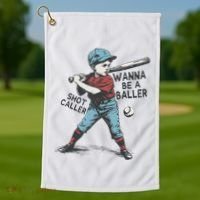 Wanna Be A Baller Shot Caller Retro Game Day Golf Towel thumb 1