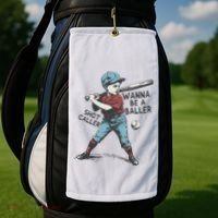 Wanna Be A Baller Shot Caller Retro Game Day Golf Towel thumb 2