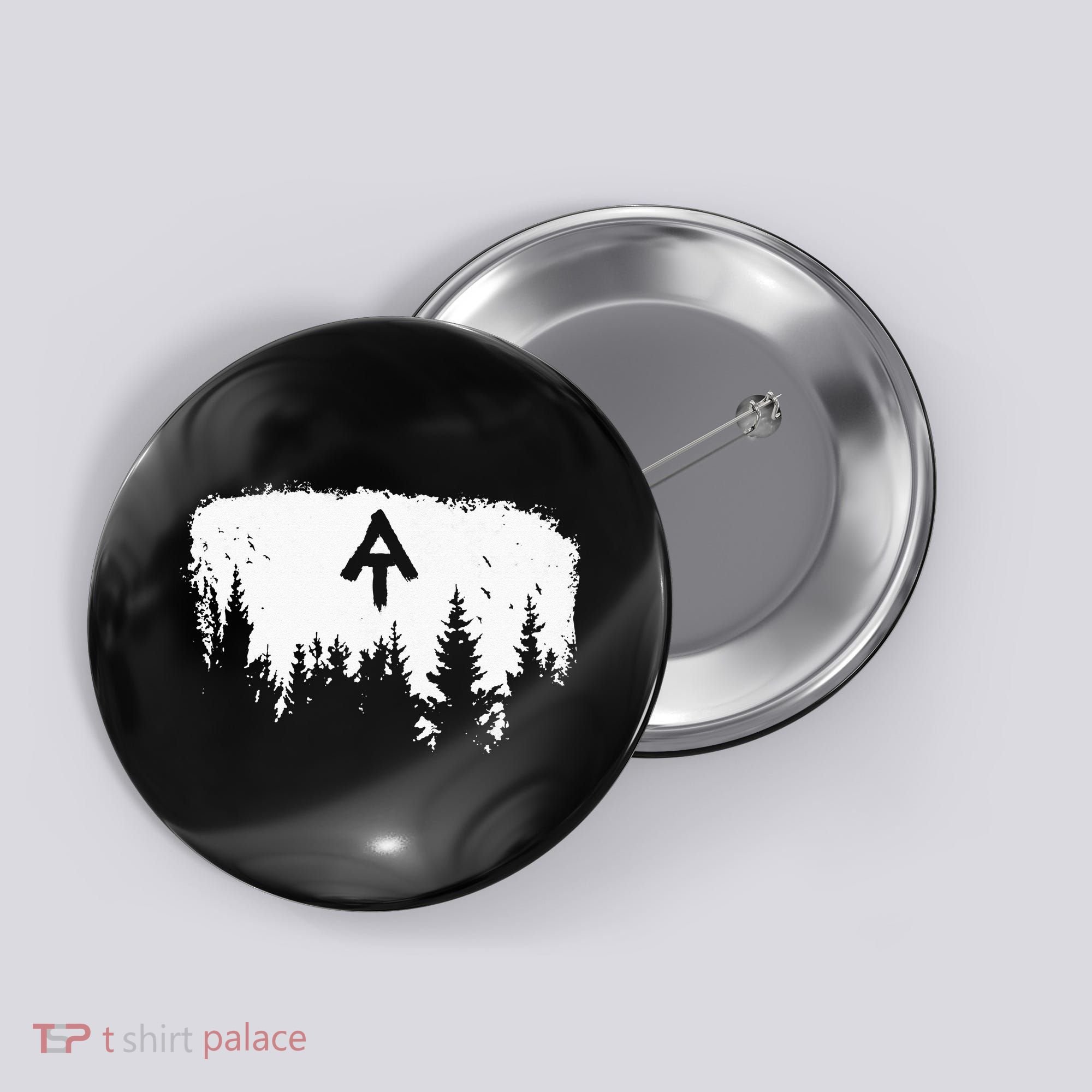 White Blaze Appalachian AT Trail Minimalist Pine Tree Hike Button
