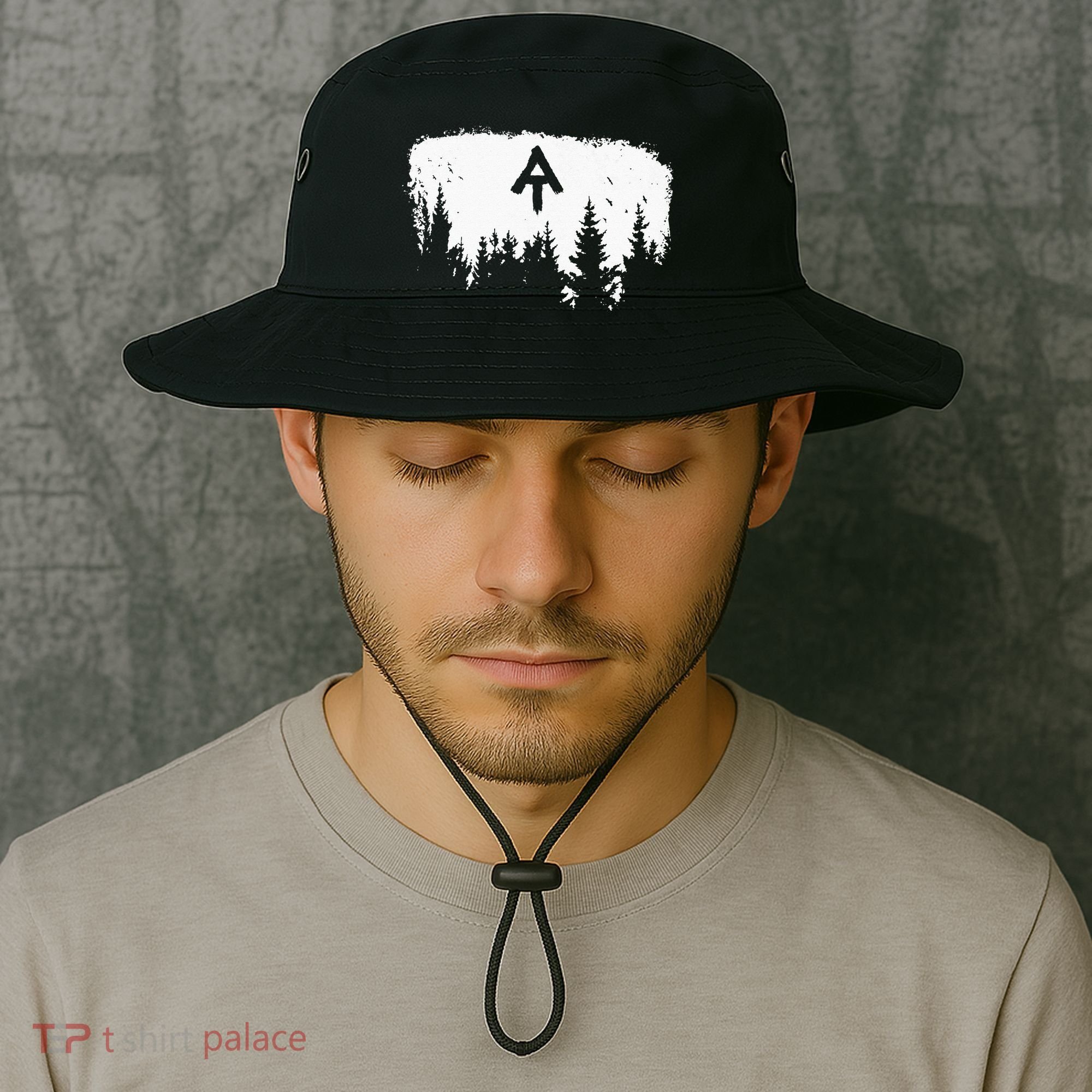 White Blaze Appalachian AT Trail Minimalist Pine Tree Hike Bucket Hat