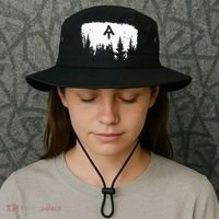 White Blaze Appalachian AT Trail Minimalist Pine Tree Hike Bucket Hat thumb 3