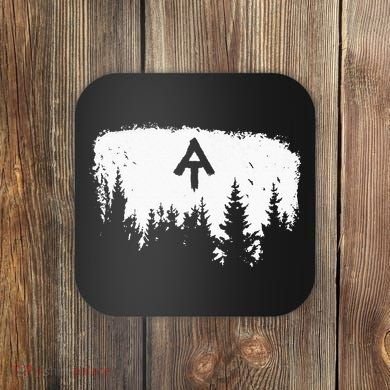 White Blaze Appalachian AT Trail Minimalist Pine Tree Hike Coaster