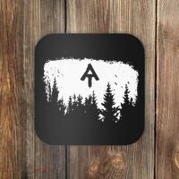 White Blaze Appalachian AT Trail Minimalist Pine Tree Hike Coaster thumb 0