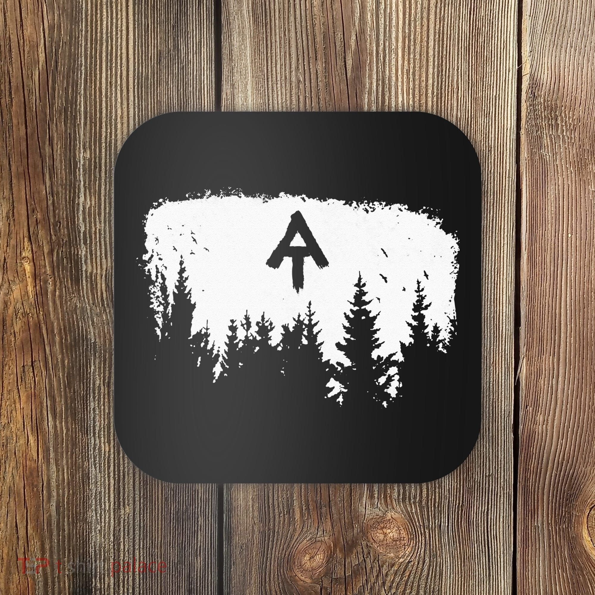 White Blaze Appalachian AT Trail Minimalist Pine Tree Hike Coaster