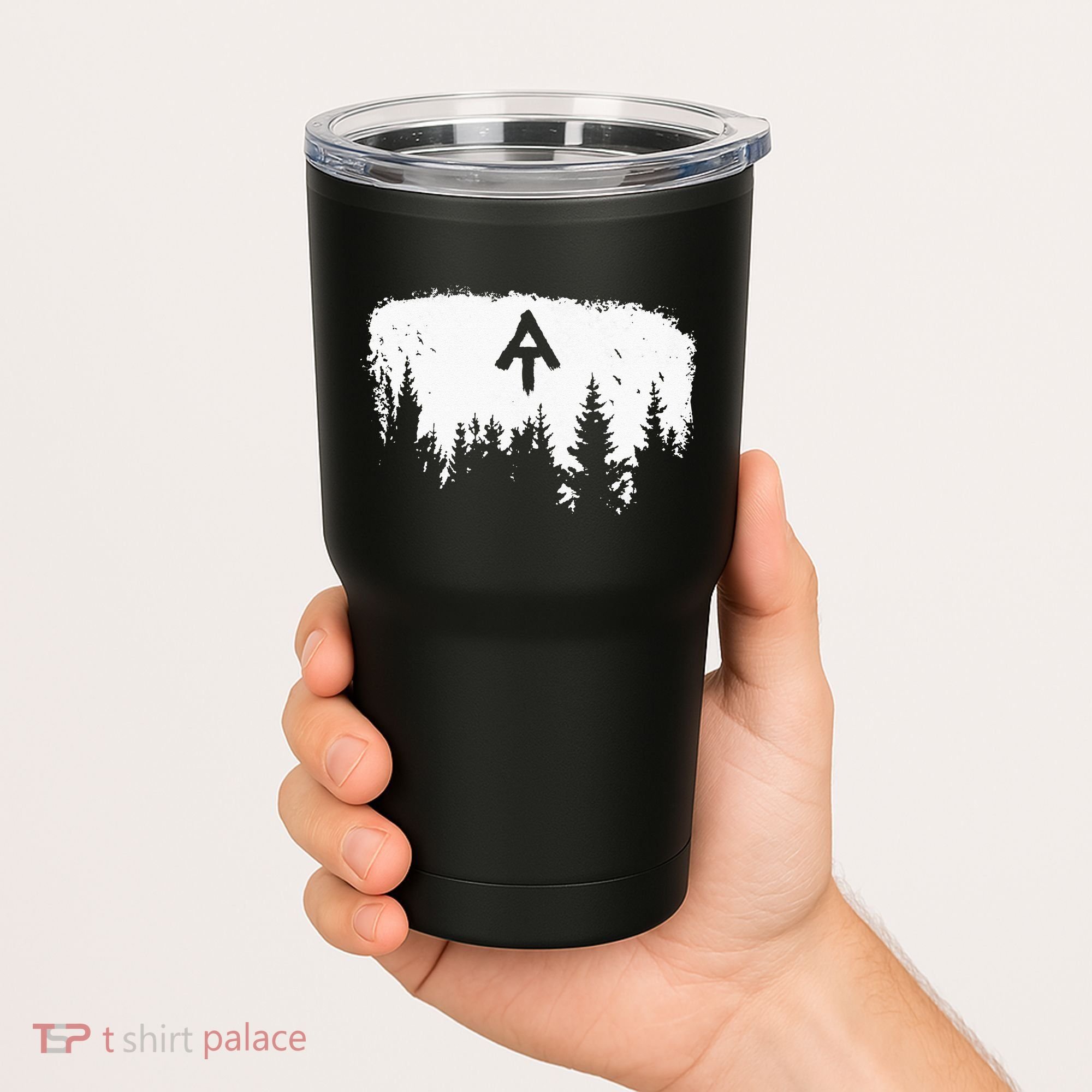 White Blaze Appalachian AT Trail Minimalist Pine Tree Hike Tumbler
