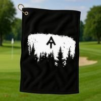 White Blaze Appalachian AT Trail Minimalist Pine Tree Hike Golf Towel thumb 1