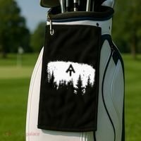 White Blaze Appalachian AT Trail Minimalist Pine Tree Hike Golf Towel thumb 2