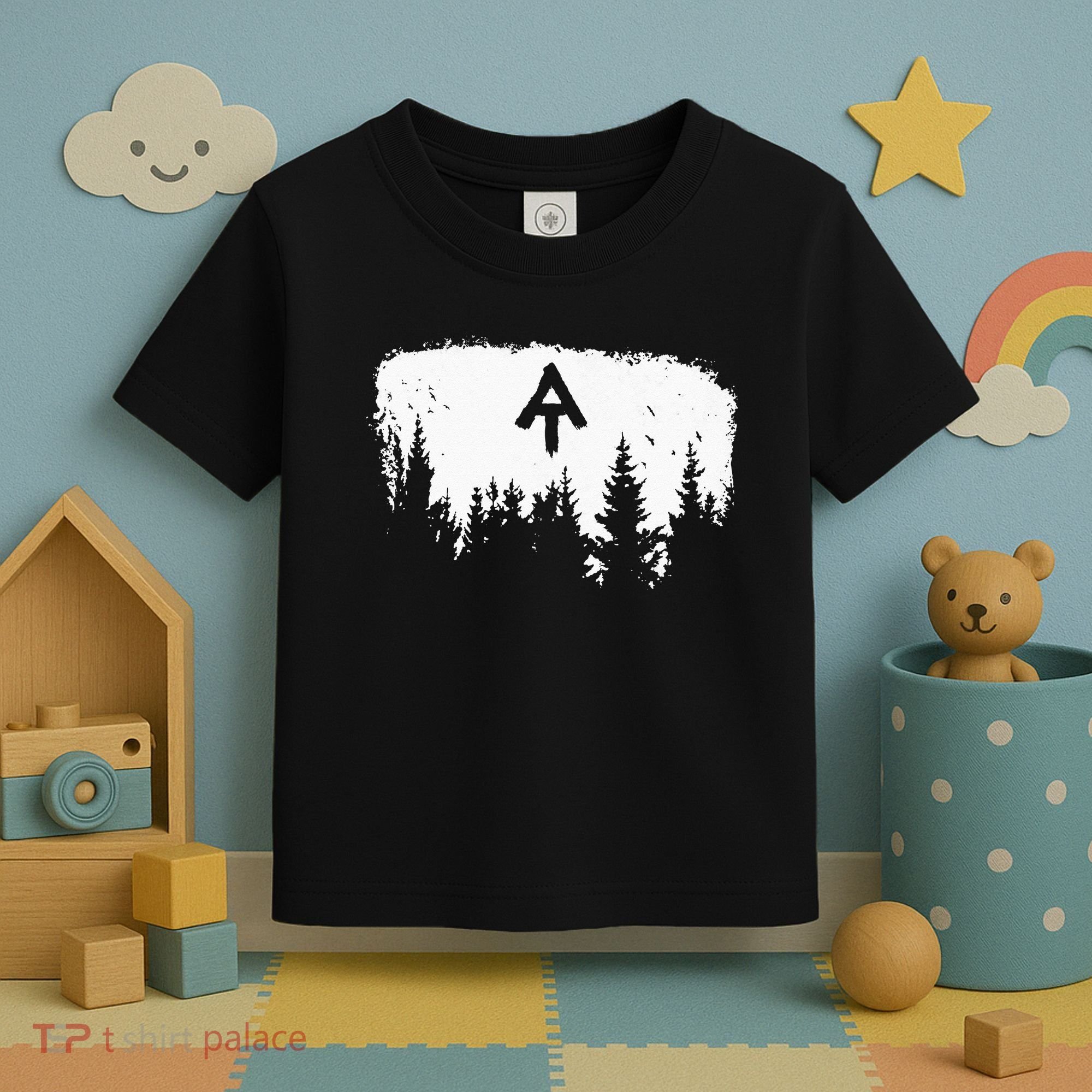White Blaze Appalachian AT Trail Minimalist Pine Tree Hike Toddler T-Shirt