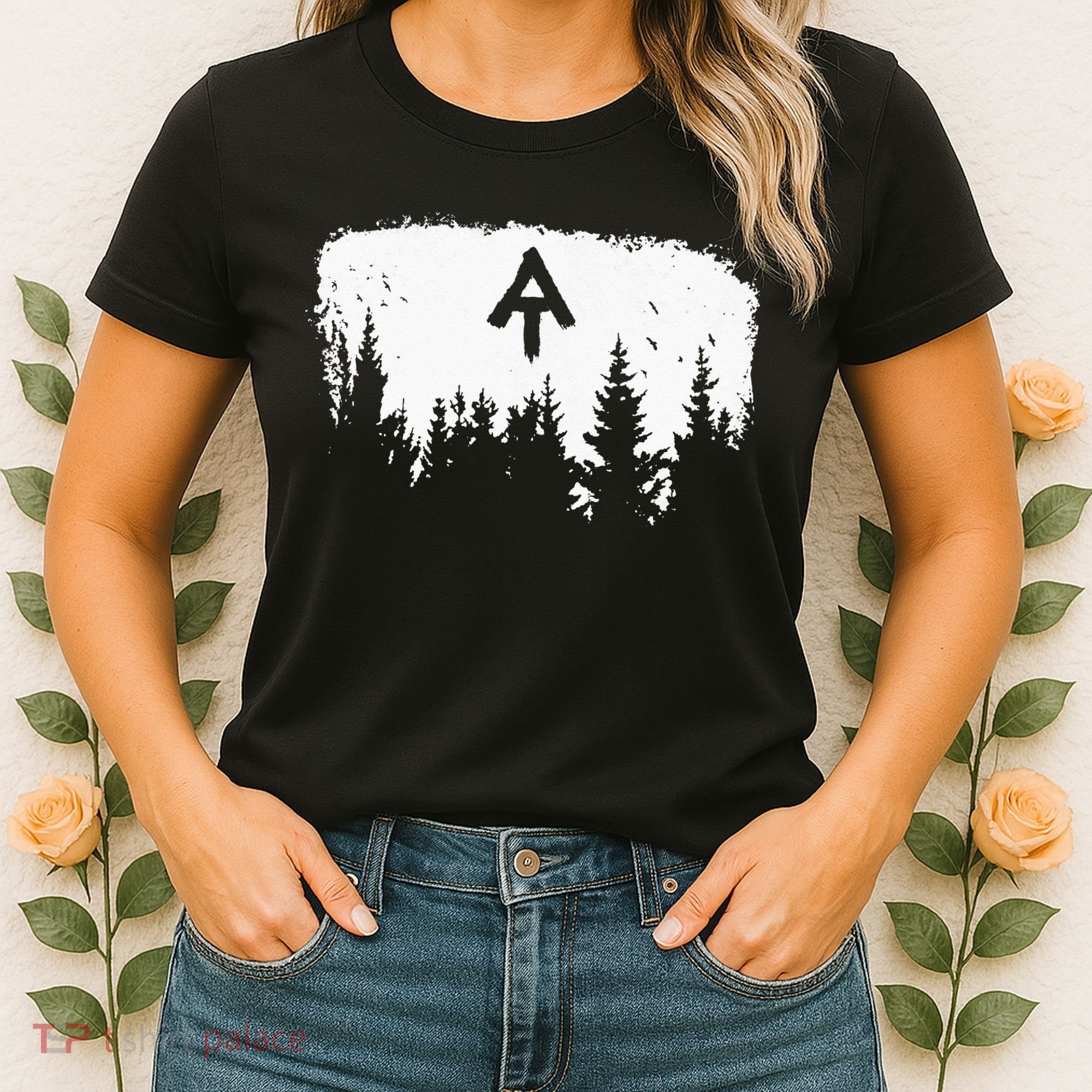 White Blaze Appalachian AT Trail Minimalist Pine Tree Hike Women's T-Shirt