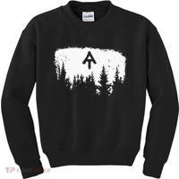 White Blaze Appalachian AT Trail Minimalist Pine Tree Hike Kids Sweatshirt thumb 0