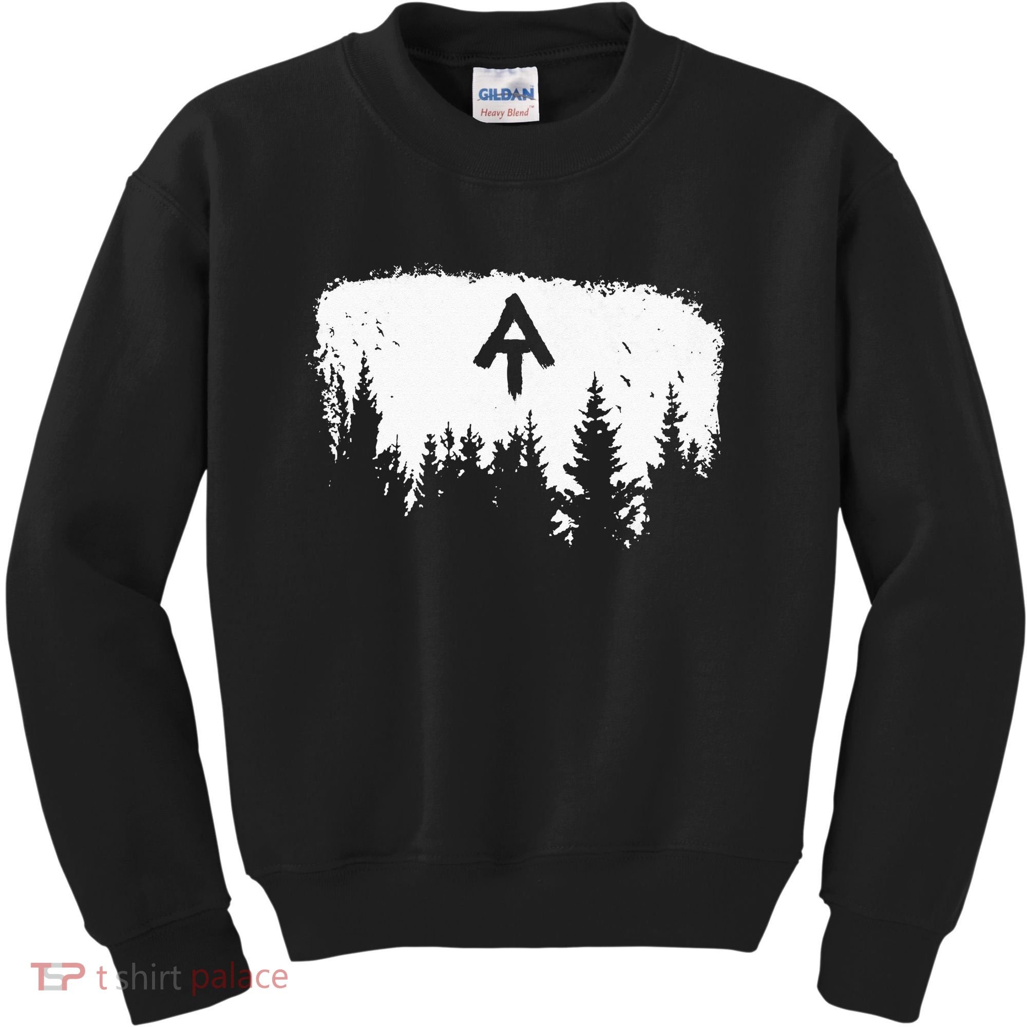 White Blaze Appalachian AT Trail Minimalist Pine Tree Hike Kids Sweatshirt