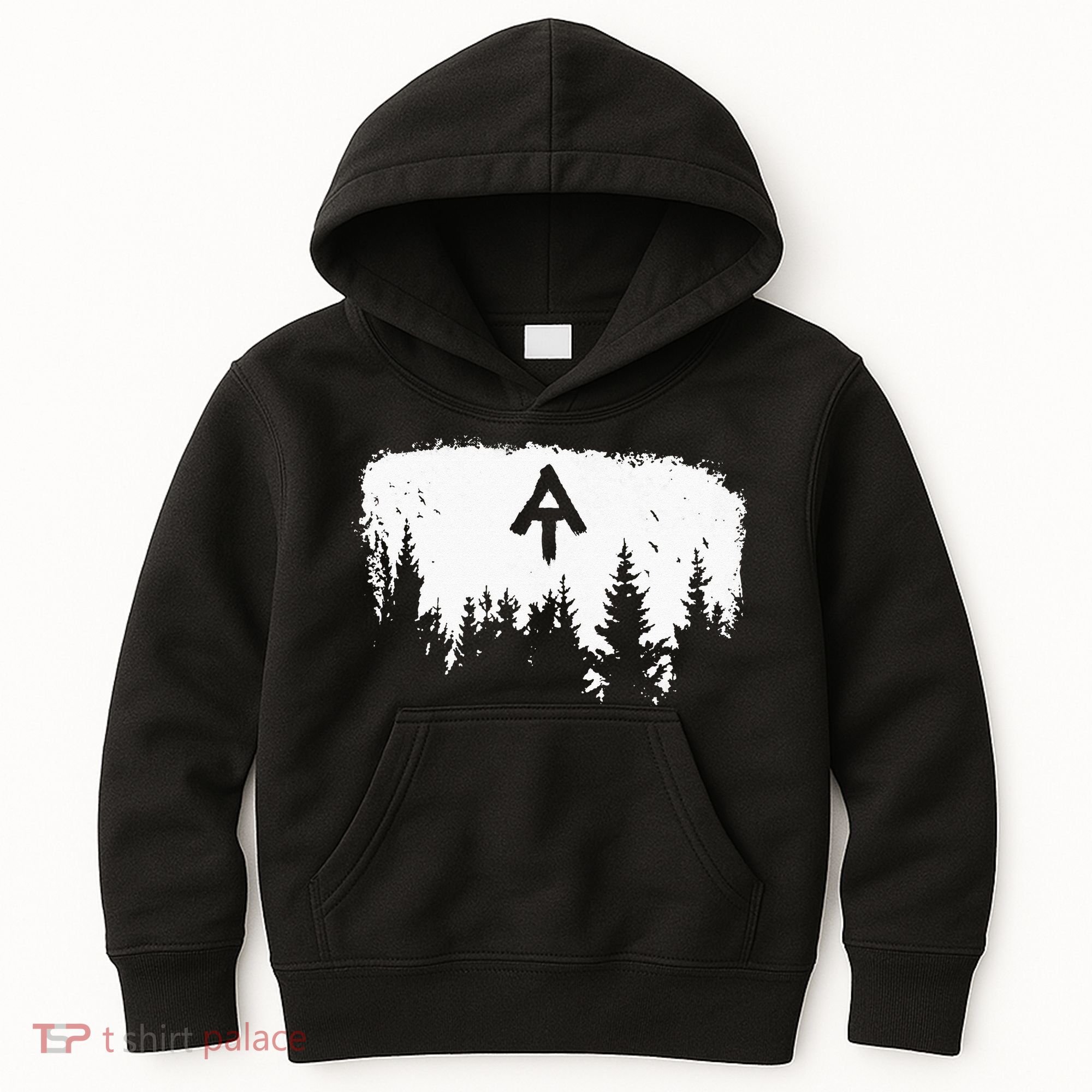 White Blaze Appalachian AT Trail Minimalist Pine Tree Hike Kids Hoodie
