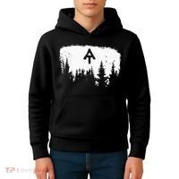 White Blaze Appalachian AT Trail Minimalist Pine Tree Hike Kids Hoodie thumb 4