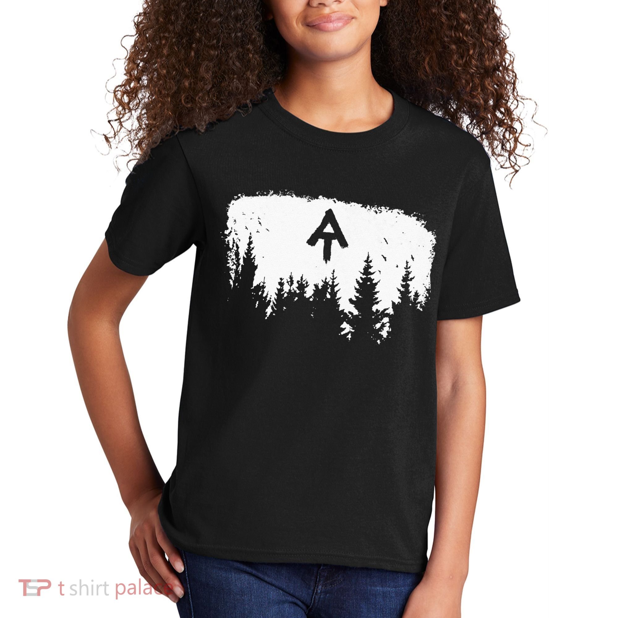 White Blaze Appalachian AT Trail Minimalist Pine Tree Hike Kids T-Shirt