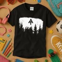 White Blaze Appalachian AT Trail Minimalist Pine Tree Hike Kids T-Shirt thumb 3
