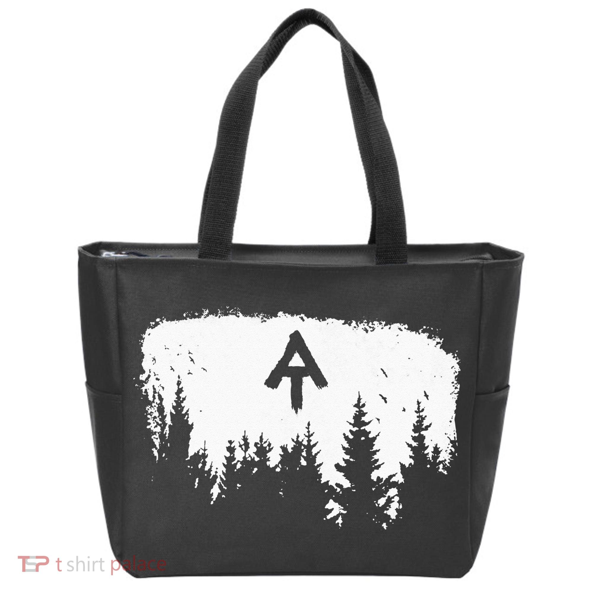 White Blaze Appalachian AT Trail Minimalist Pine Tree Hike Tote Bag