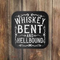 Whiskey Bent And Hellbound Country Music Biker Bourbon Gift Coaster thumb 0