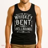 Whiskey Bent And Hellbound Country Music Biker Bourbon Gift Tank Top thumb 3