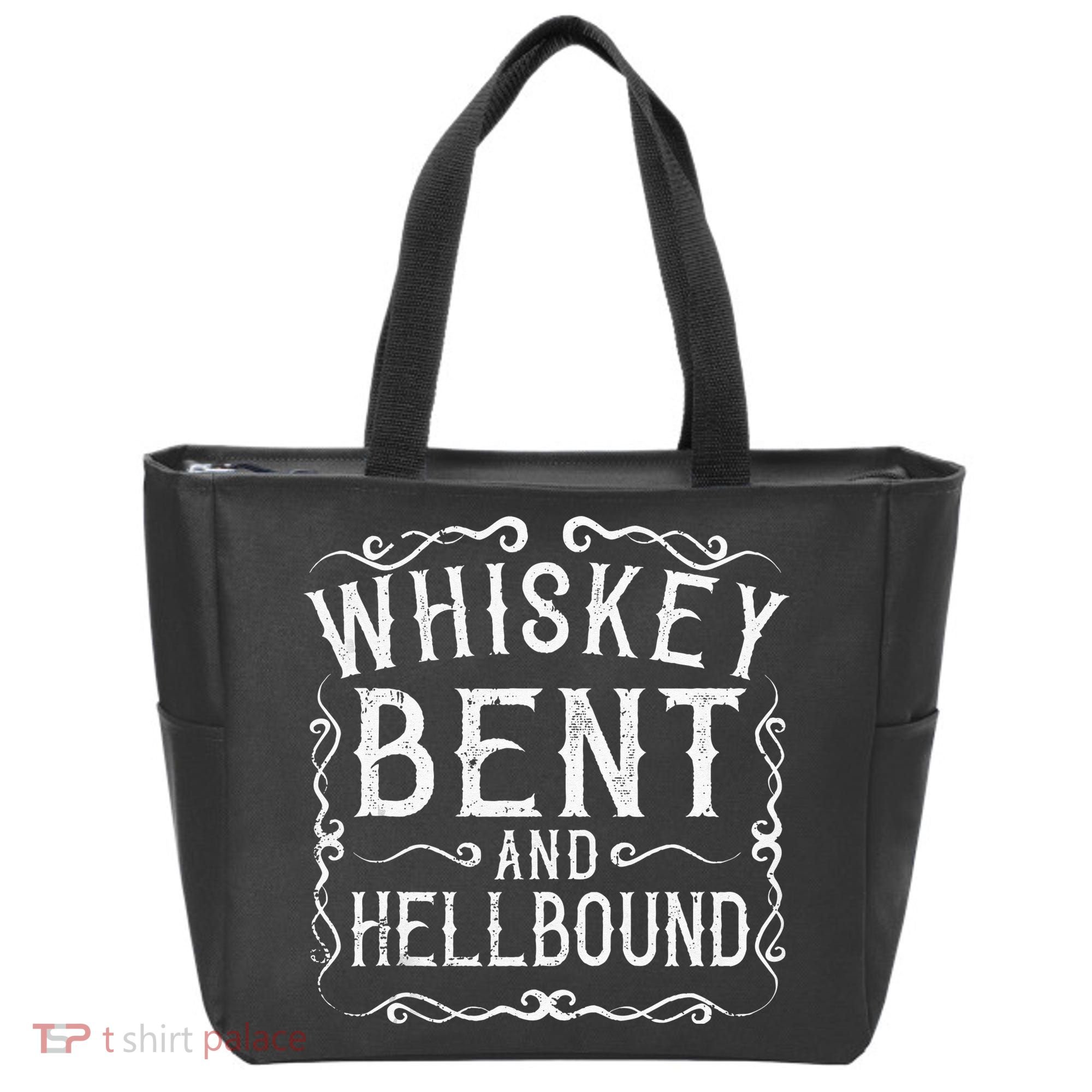 Whiskey Bent And Hellbound Country Music Biker Bourbon Gift Tote Bag