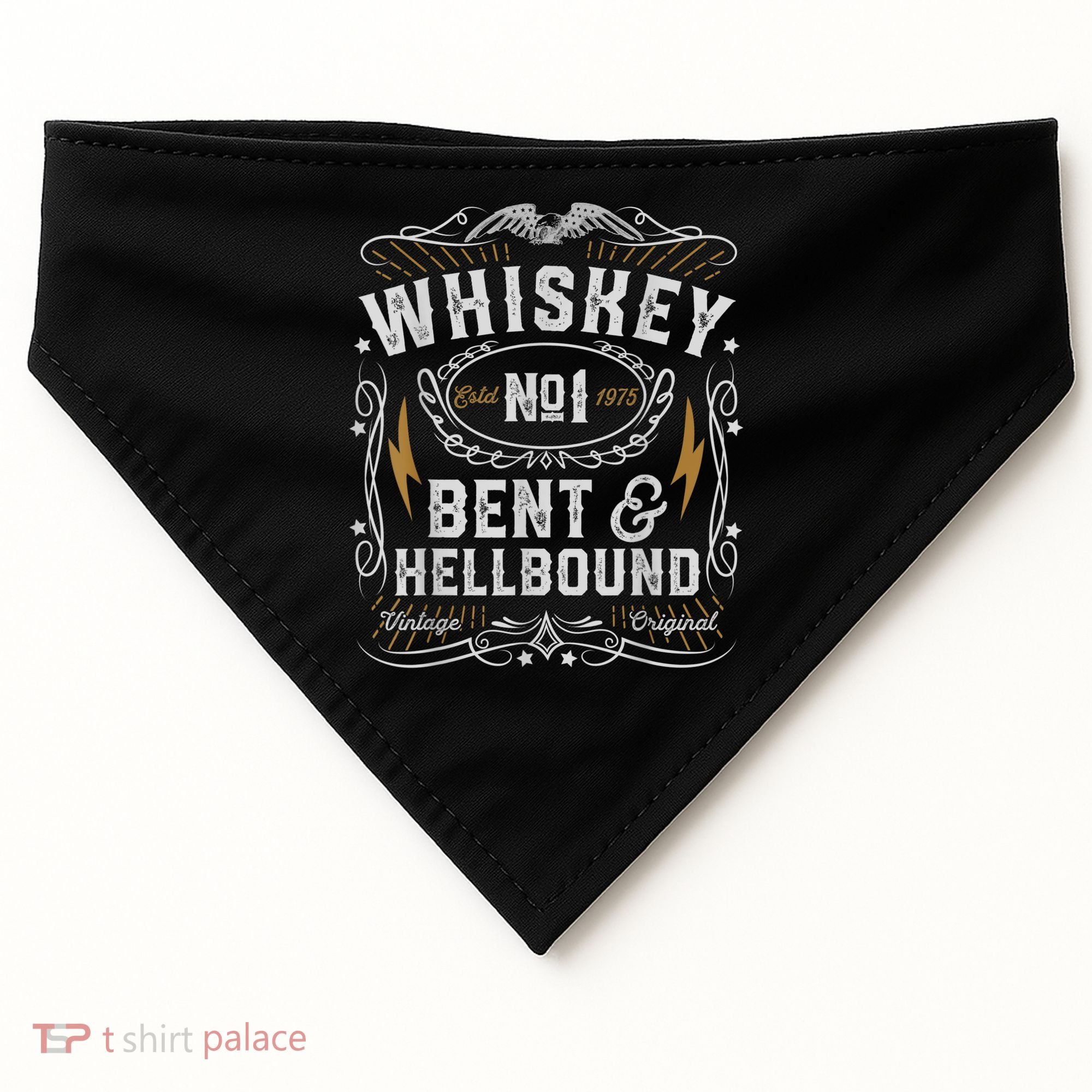 Whiskey Bent And Hellbound Country Music Biker Bourbon USA-Made Doggie Bandana