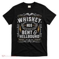 Whiskey Bent And Hellbound Country Music Biker Bourbon T-Shirt thumb 0